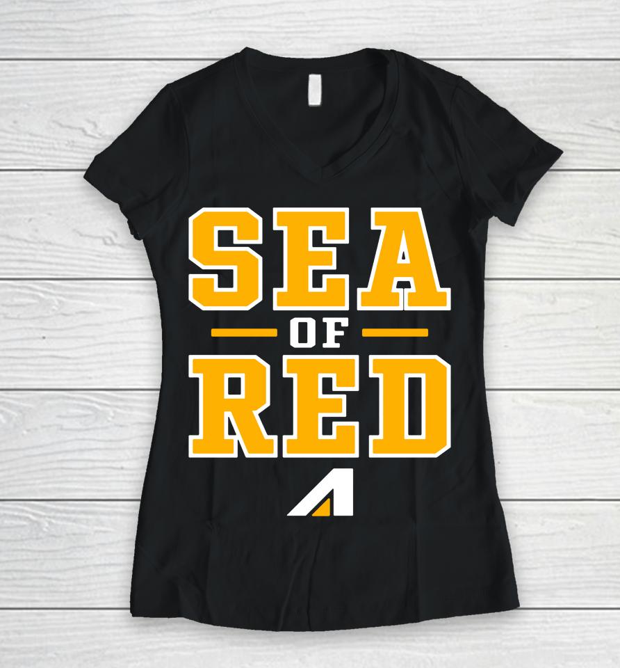 Shop Nfl Kansas City Chiefs Sea Of Red Charlie Hustle Mens Women V-Neck T-Shirt