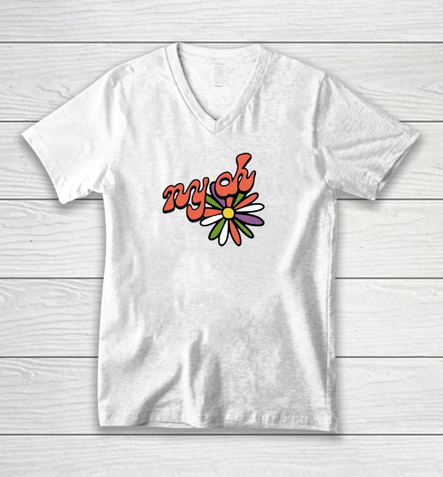 Shop Ny Oh Short Embroidered 2023 Unisex V-Neck T-Shirt