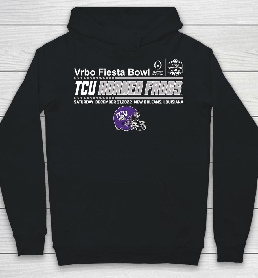 Shop Semifinal Purple Vrbo Fiesta Bowl Tcu Team Helmet Hoodie