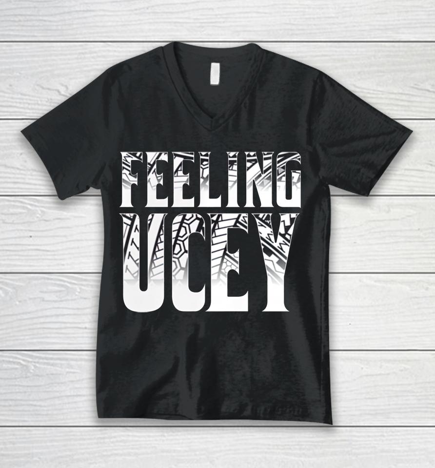 Shop Wwe Men's Black The Bloodline Feeling Ucey Unisex V-Neck T-Shirt