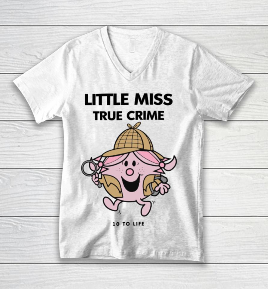 Shop10Tolife Little Miss True Crime Pigment Unisex V-Neck T-Shirt