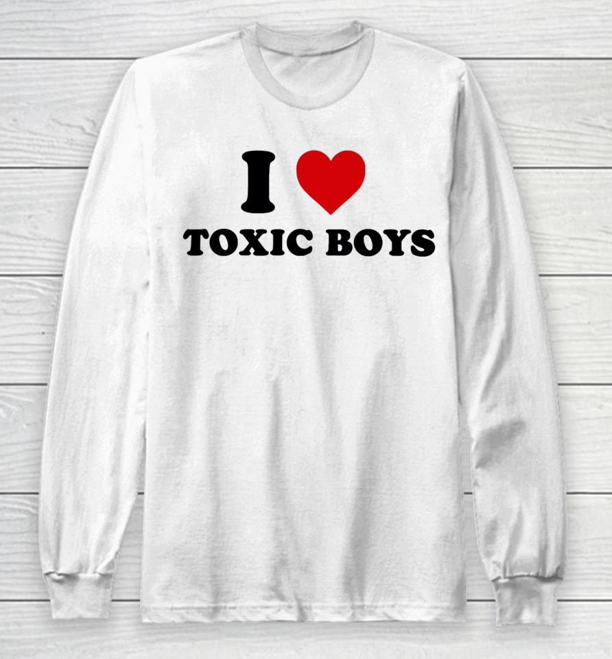 Shopellesong I Heart Toxic Boys Long Sleeve T-Shirt