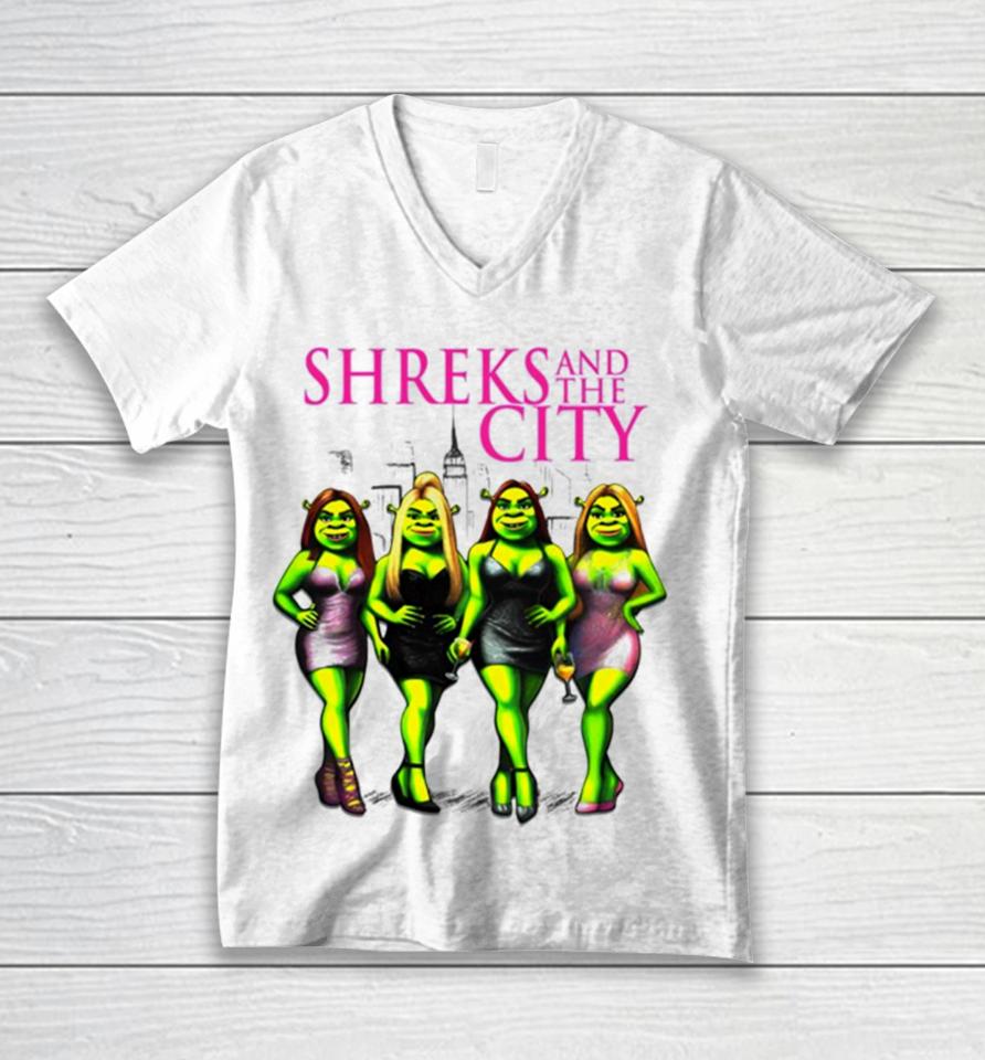 Shrek And The City Unisex V-Neck T-Shirt