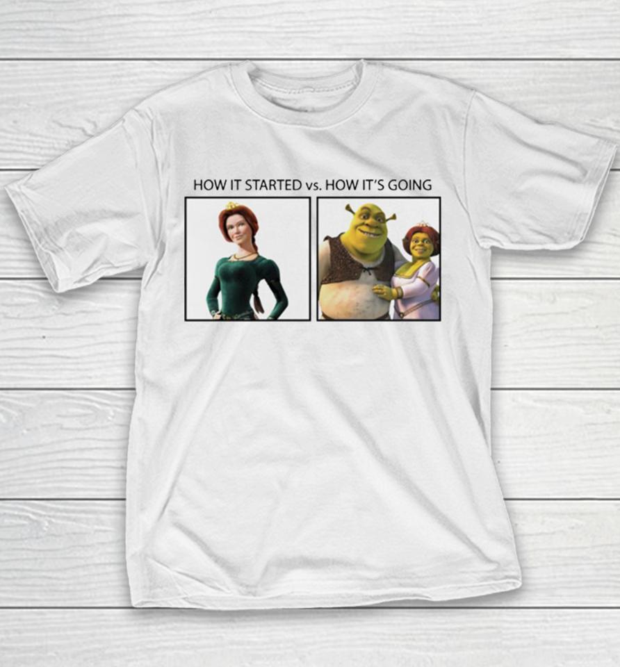Shrek How It Started Vs How Its Going Youth T-Shirt