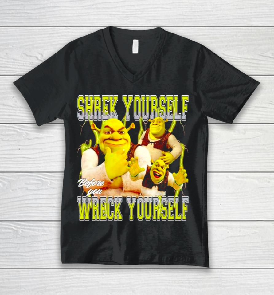 Shrek Yourself Before You Wreck Yourself Vintage Unisex V-Neck T-Shirt