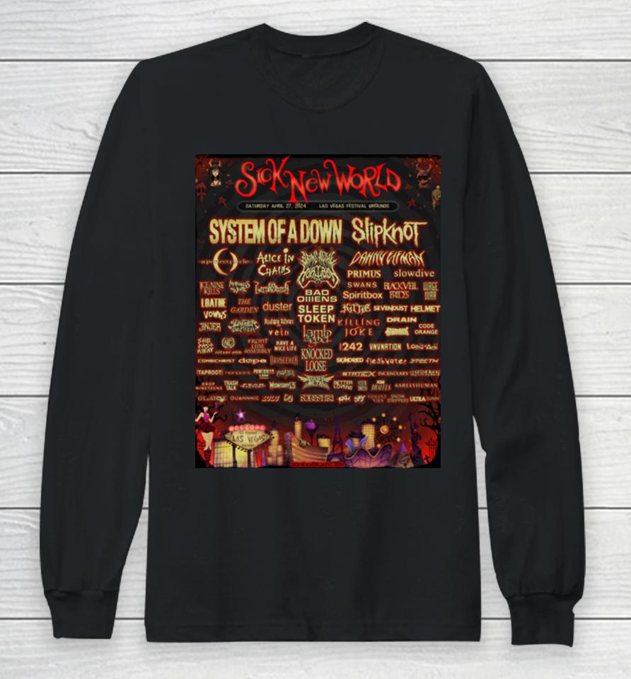 Sick New World Las Vegas Festival 2024 Tour Poster Long Sleeve T-Shirt