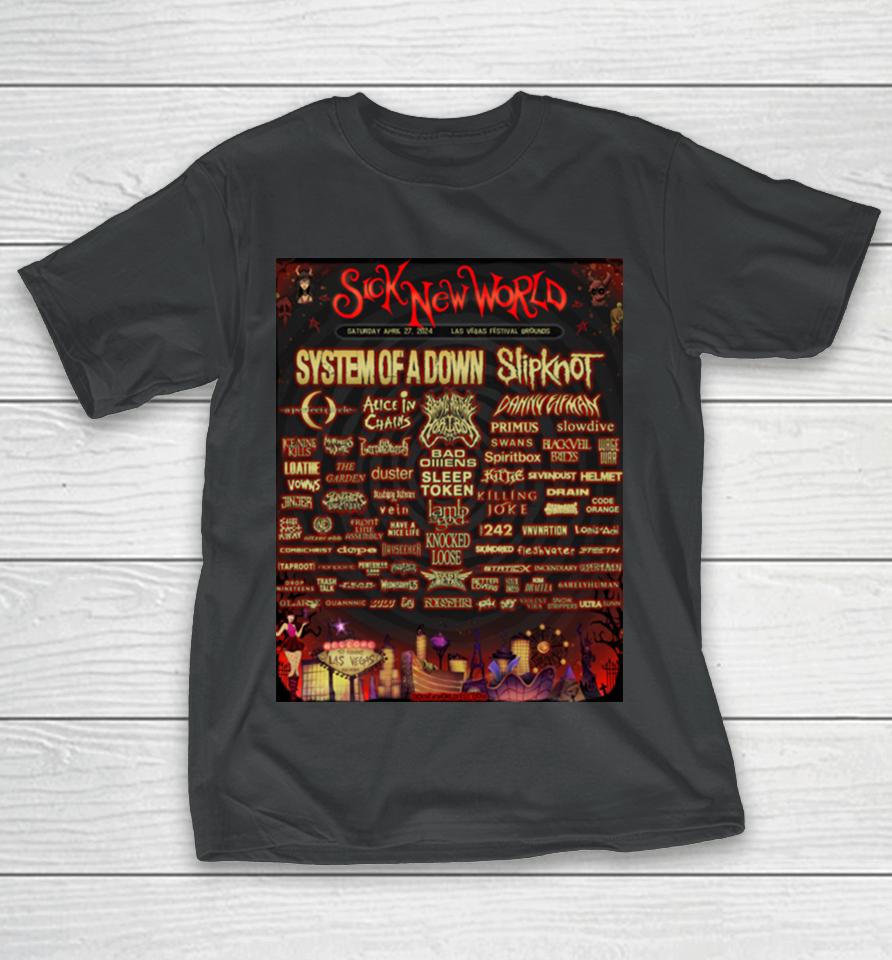 Sick New World Las Vegas Festival 2024 Tour Poster T-Shirt