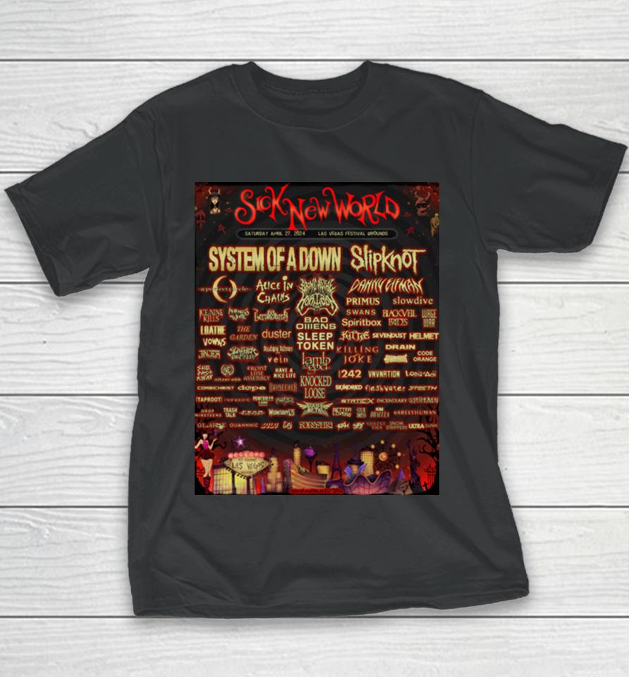 Sick New World Las Vegas Festival 2024 Tour Poster Youth T-Shirt