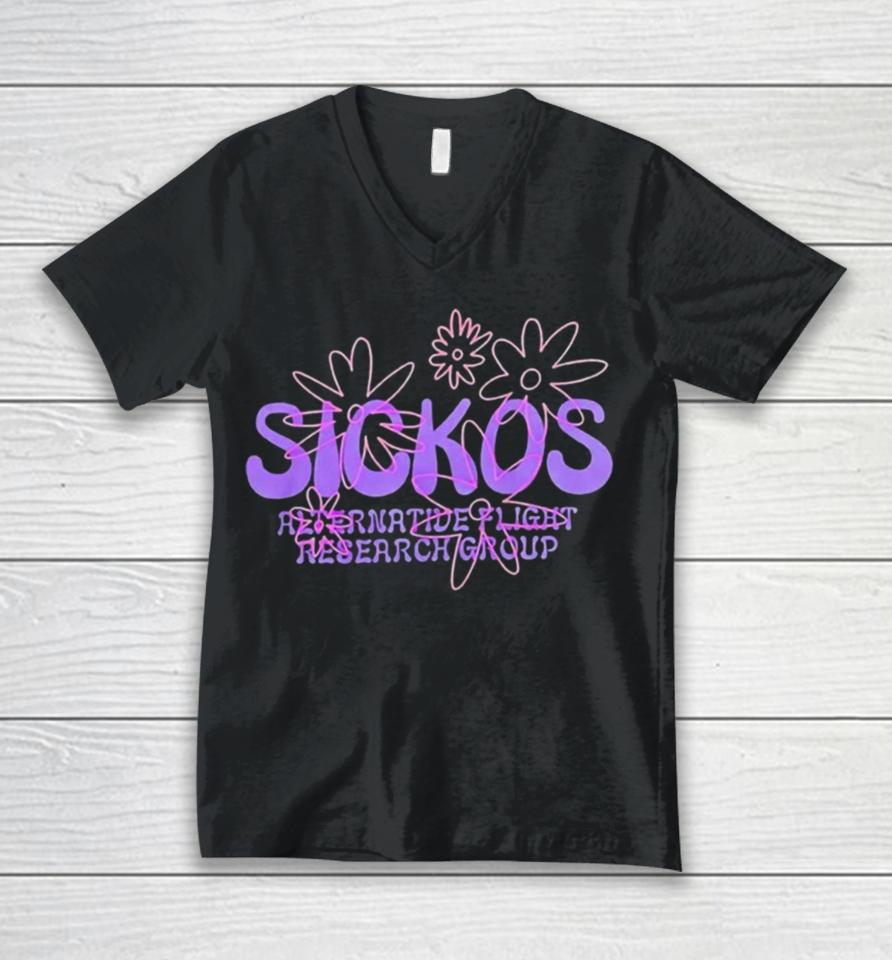 Sickos Floral Alternative Flight Research Group Tshirts Unisex V-Neck T-Shirt