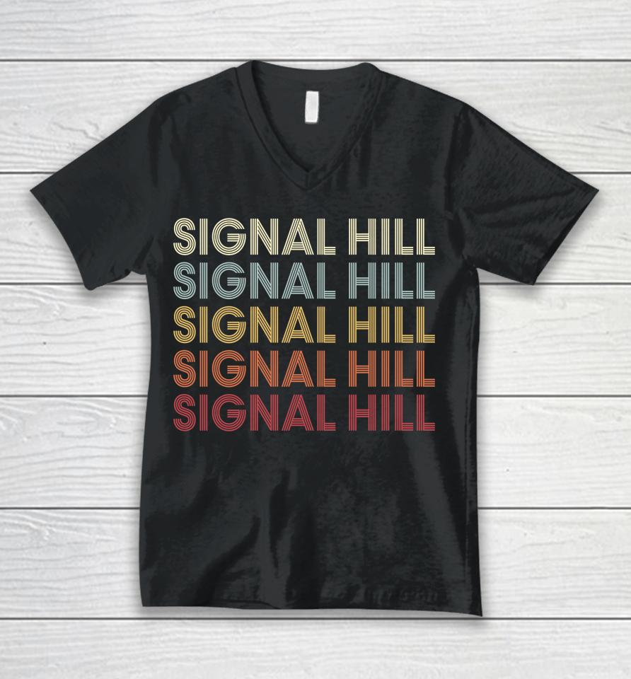 Signal Hill California Signal Hill Ca Retro Vintage Unisex V-Neck T-Shirt