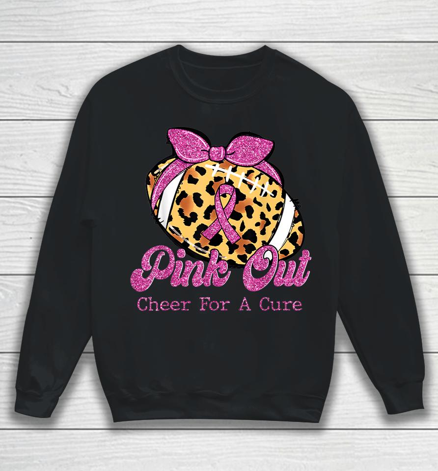Silhouette Pink Out Cheer For A Cure Breast Cancer Awareness Sweatshirt