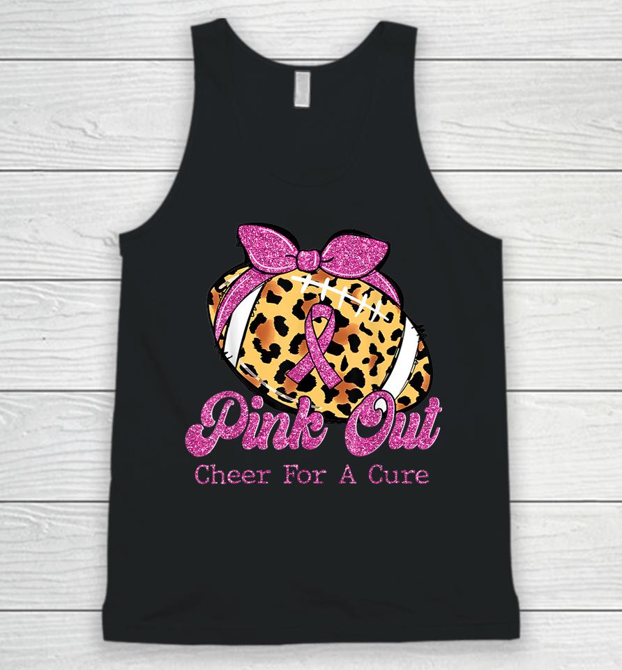 Silhouette Pink Out Cheer For A Cure Breast Cancer Awareness Unisex Tank Top
