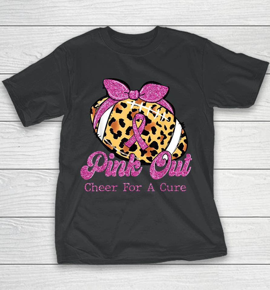 Silhouette Pink Out Cheer For A Cure Breast Cancer Awareness Youth T-Shirt