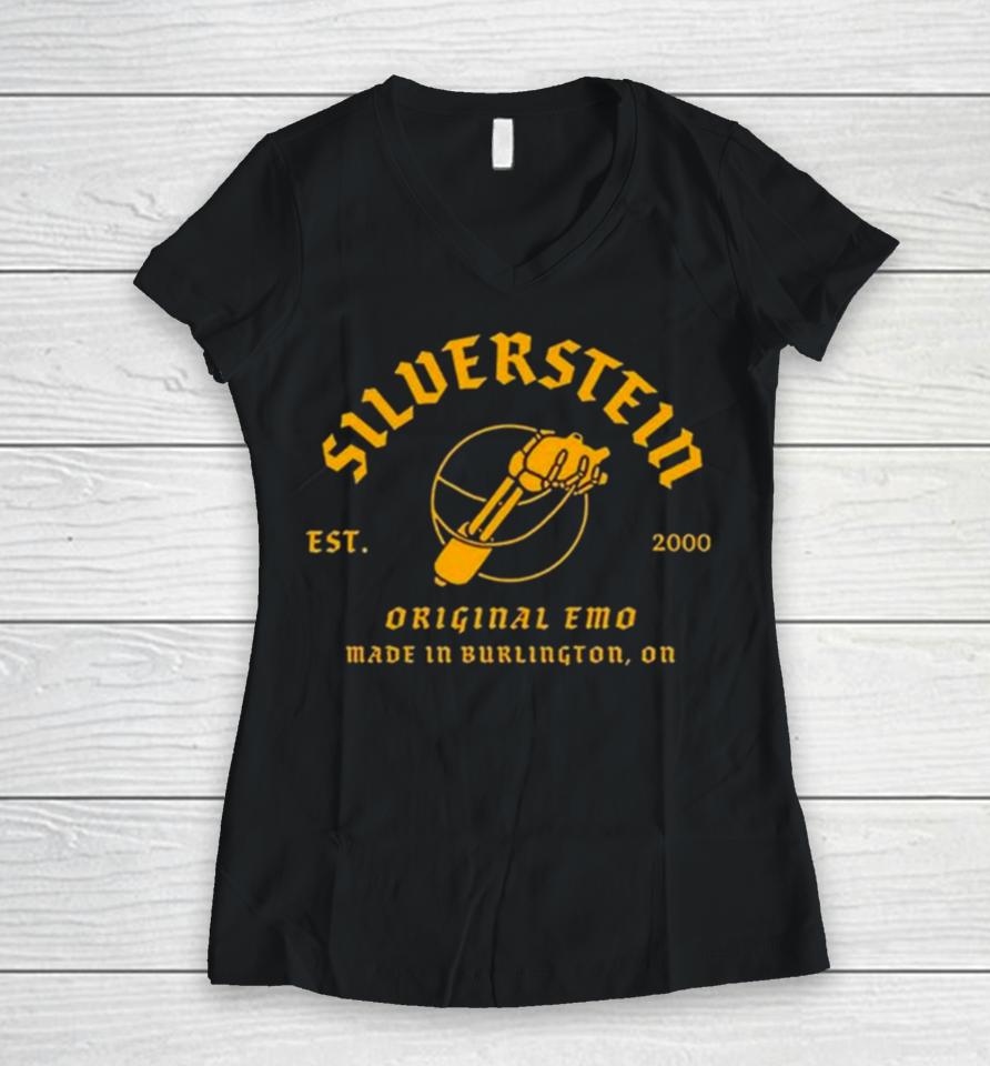 Silverstein Music Hand Original Emo Women V-Neck T-Shirt
