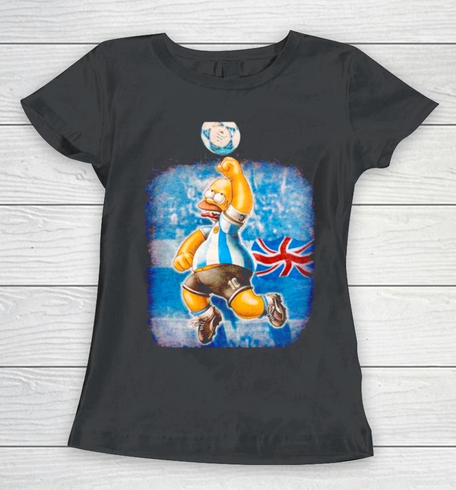 Simpson Lionel Messi Argentina World Cup Champion Women T-Shirt