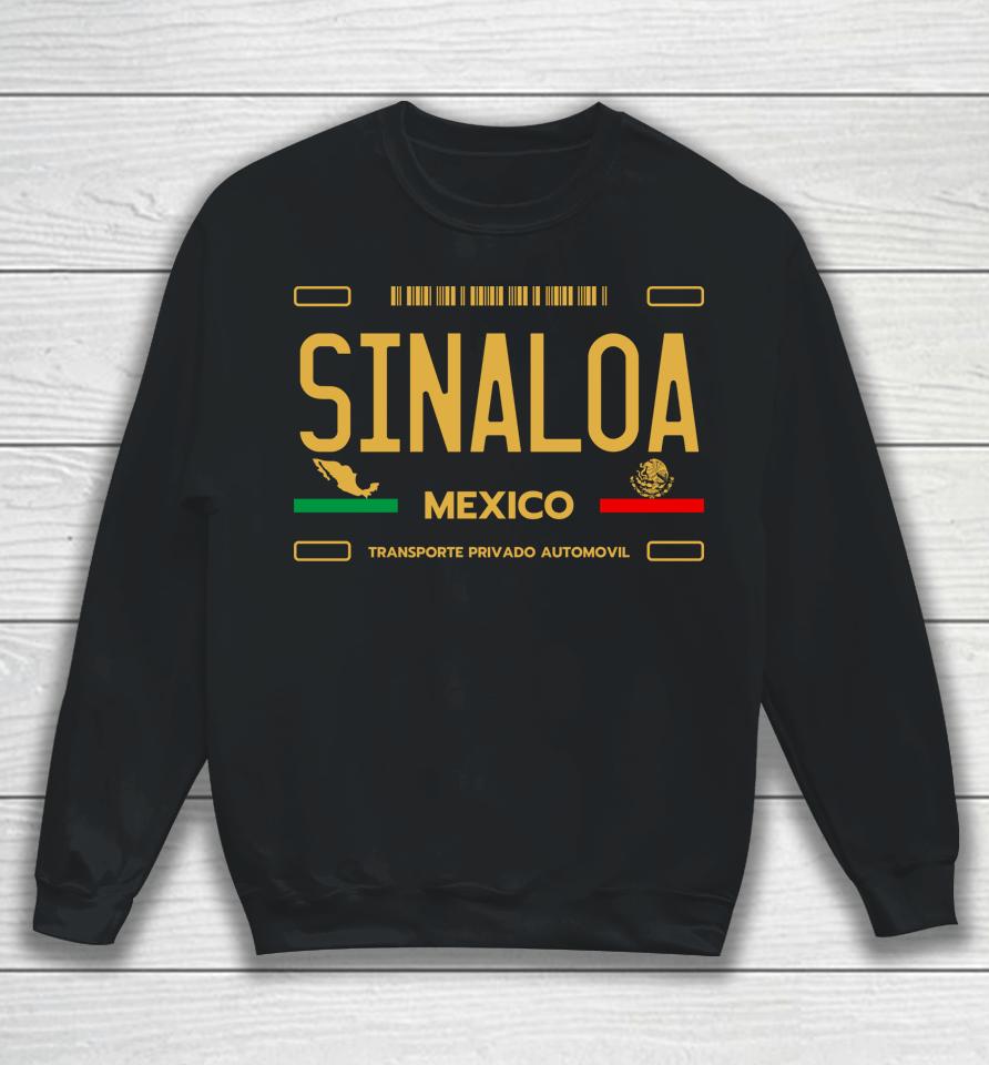 Sinaloa Mexico License Plate Aesthetic Sinaloa Sweatshirt