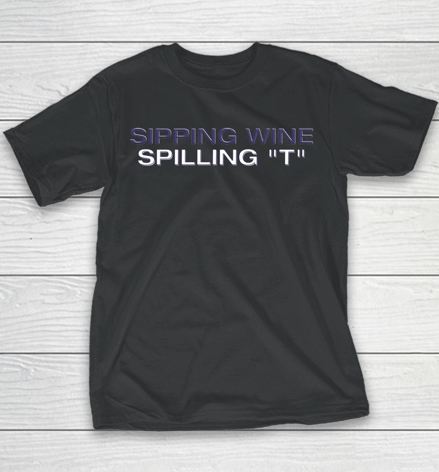 Sipping Wine Spilling Youth T-Shirt