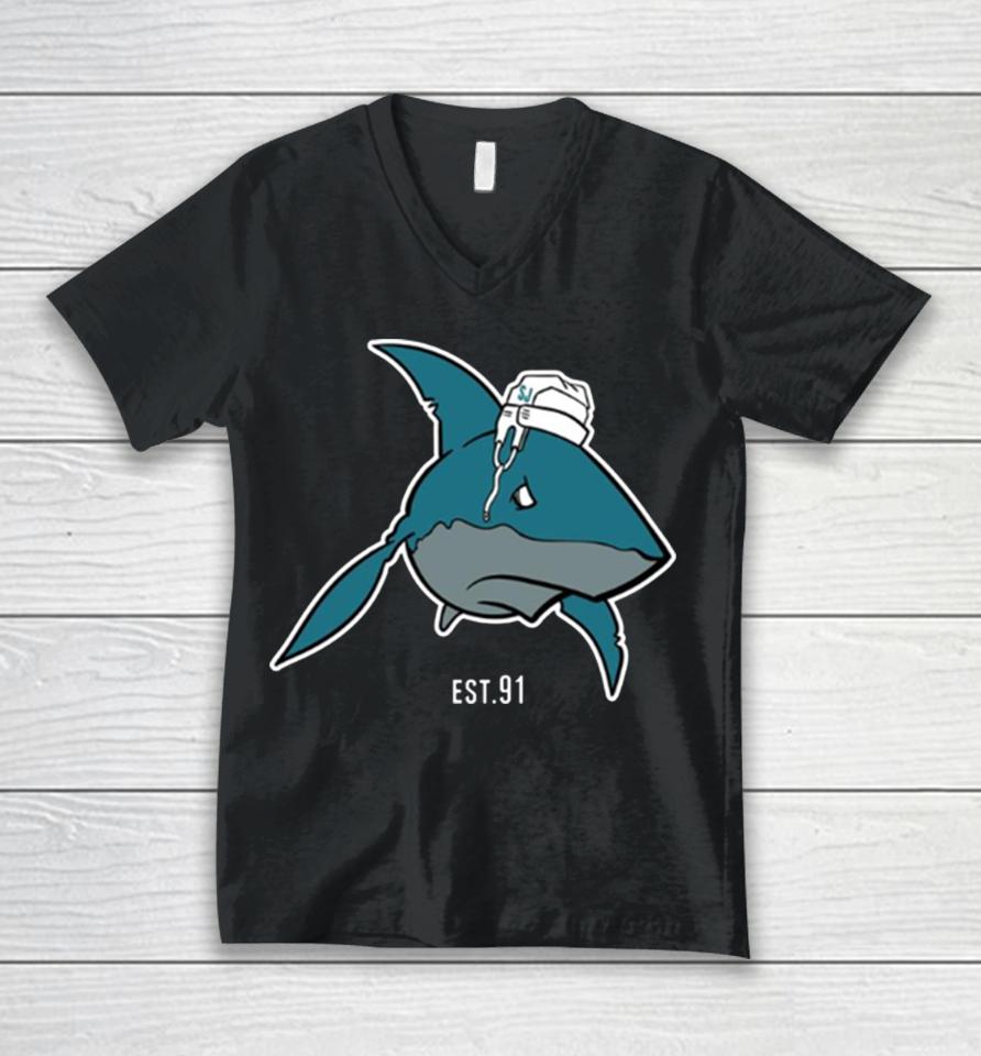 Sj Sharks Est 91 San Jose Sharks Unisex V-Neck T-Shirt