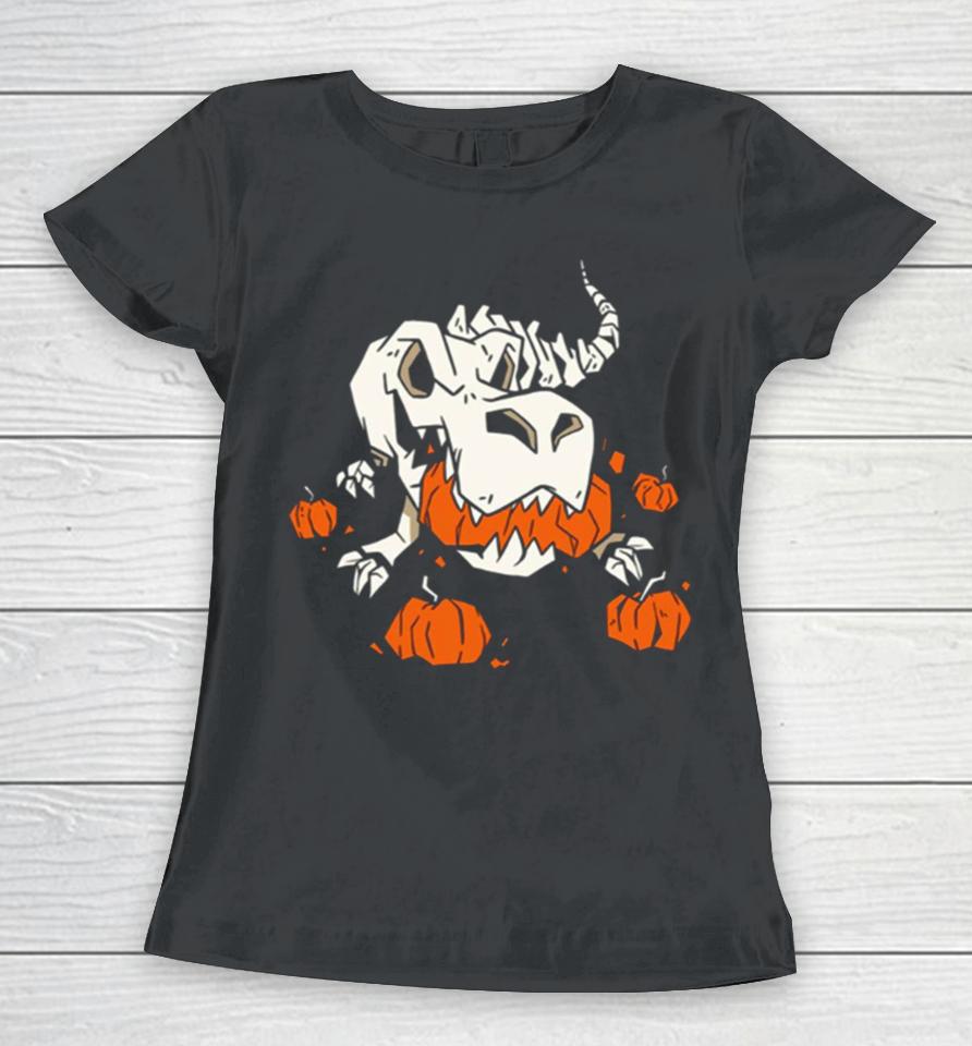 Skeleton Dinosaur Halloween Women T-Shirt