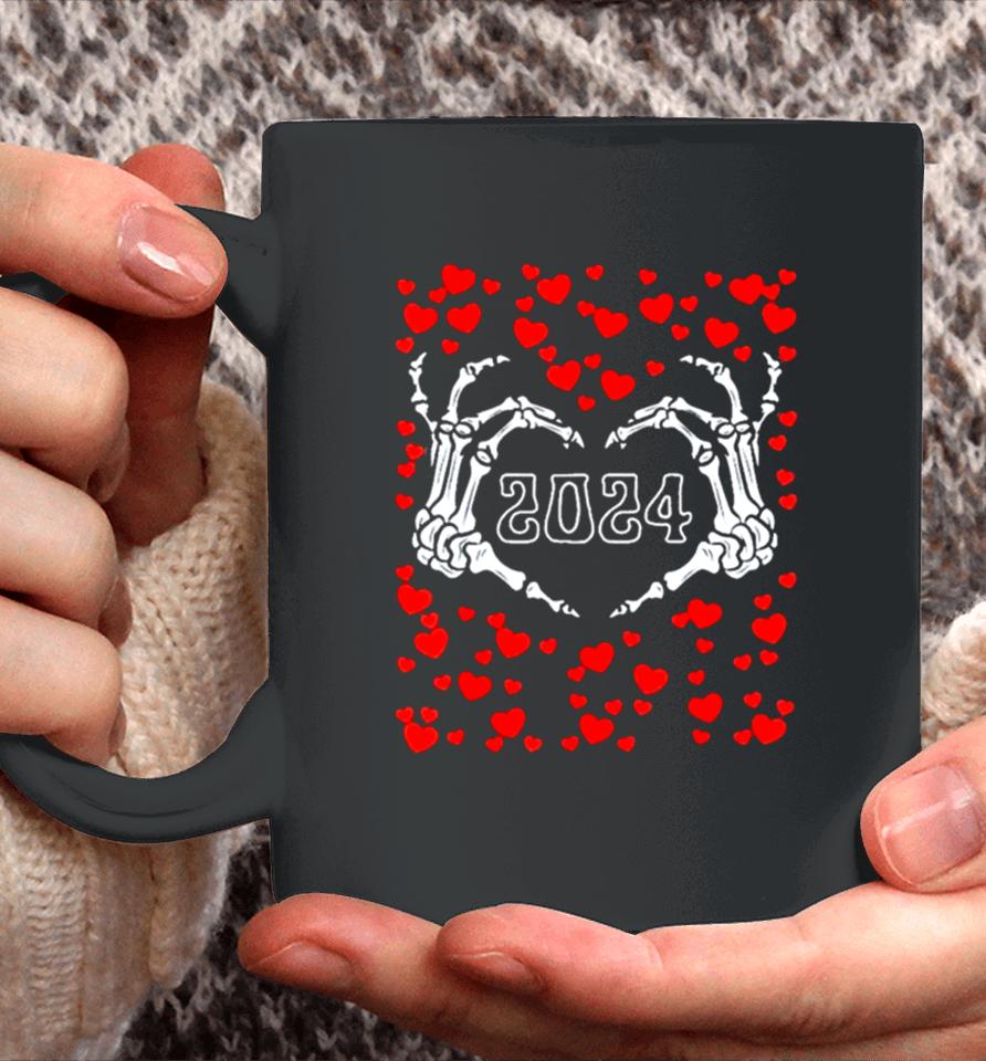 Skeleton Hand Heart Valentines Day Funny 2024 Heart’s Coffee Mug