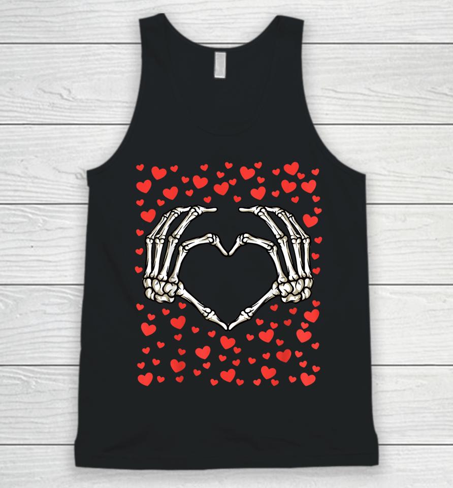 Skeleton Hand Red Heart Valentines Day Bones Love Birthday Unisex Tank Top