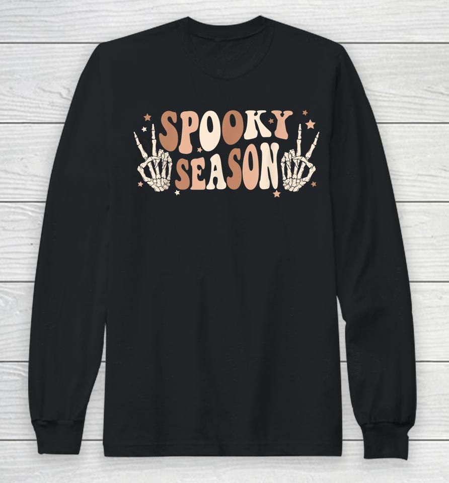 Skeleton Hand Spooky Season Halloween Long Sleeve T-Shirt