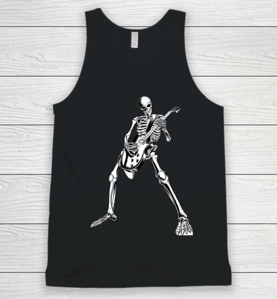 Skeleton Playing Guitar Unisex Tank Top