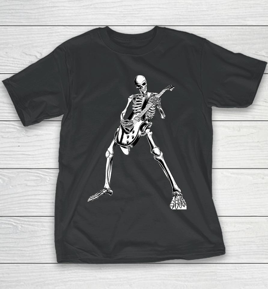 Skeleton Playing Guitar Youth T-Shirt