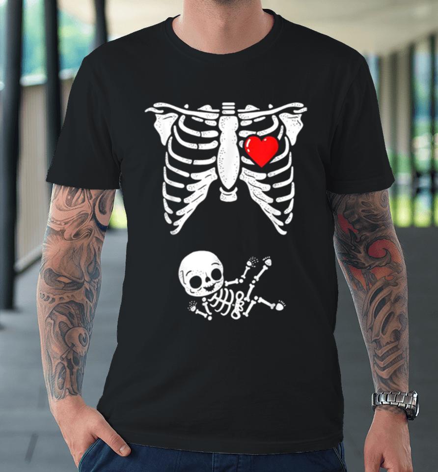 Skeleton Pregnancy Announcement Xray Halloween Premium T-Shirt