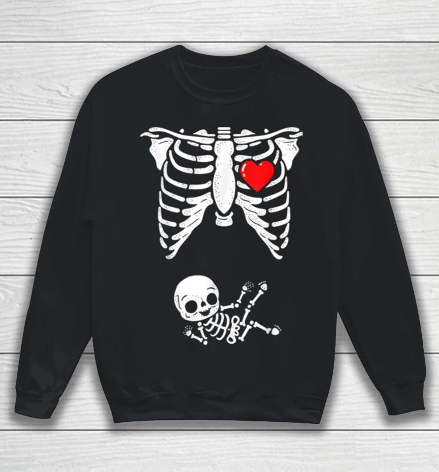 Skeleton Pregnancy Announcement Xray Halloween Sweatshirt