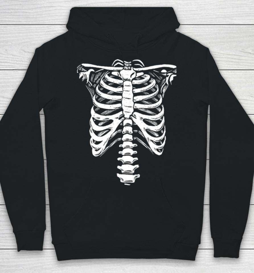 Skeleton Rib Cage Jumbo Print Novelty Halloween Hoodie