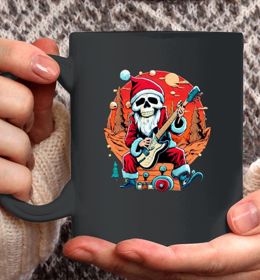 Skeleton Rocker Santa Christmas Vintage Retro Coffee Mug