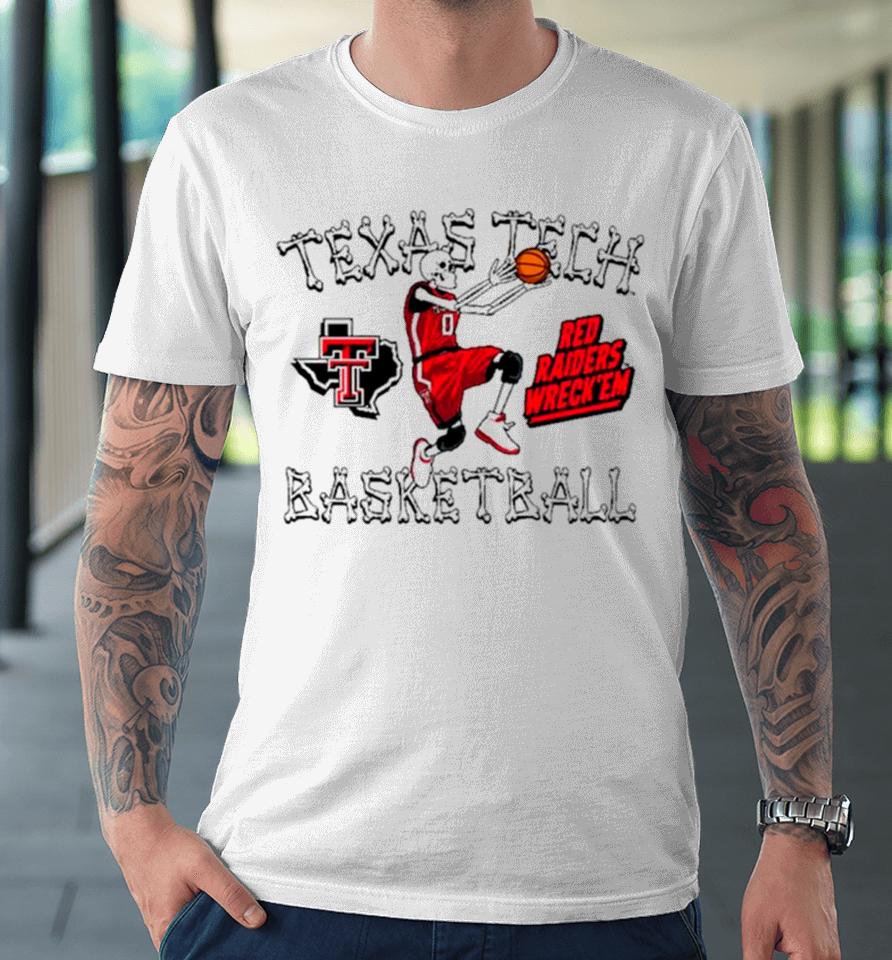 Skeleton Texas Tech Basketball Bones Premium T-Shirt
