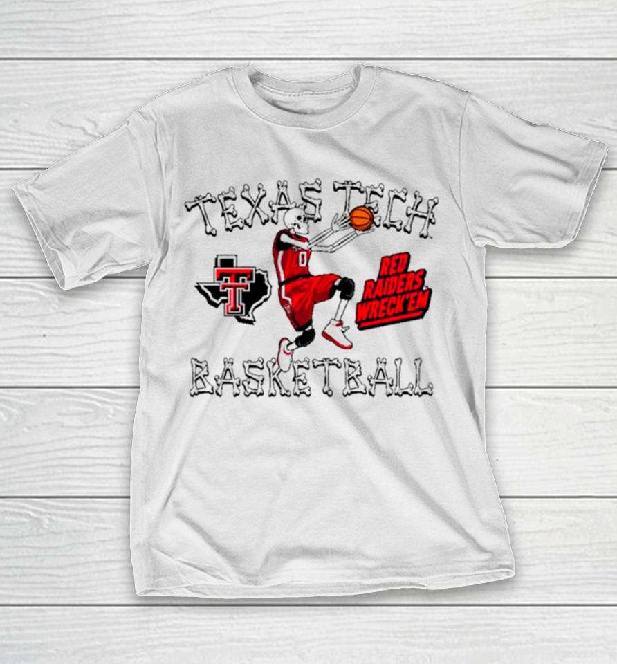 Skeleton Texas Tech Basketball Bones T-Shirt