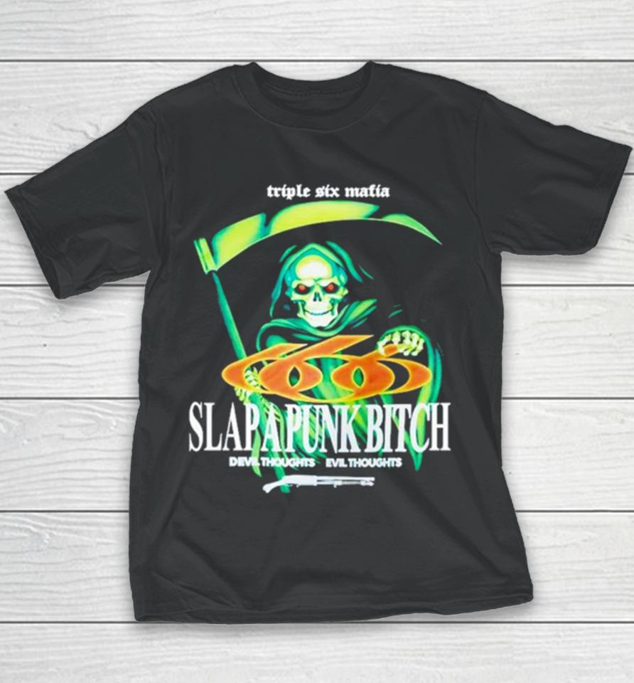 Skeleton Triple Six Matia Slapapunk Bitch Devil Thoughts Evil Thoughts Youth T-Shirt