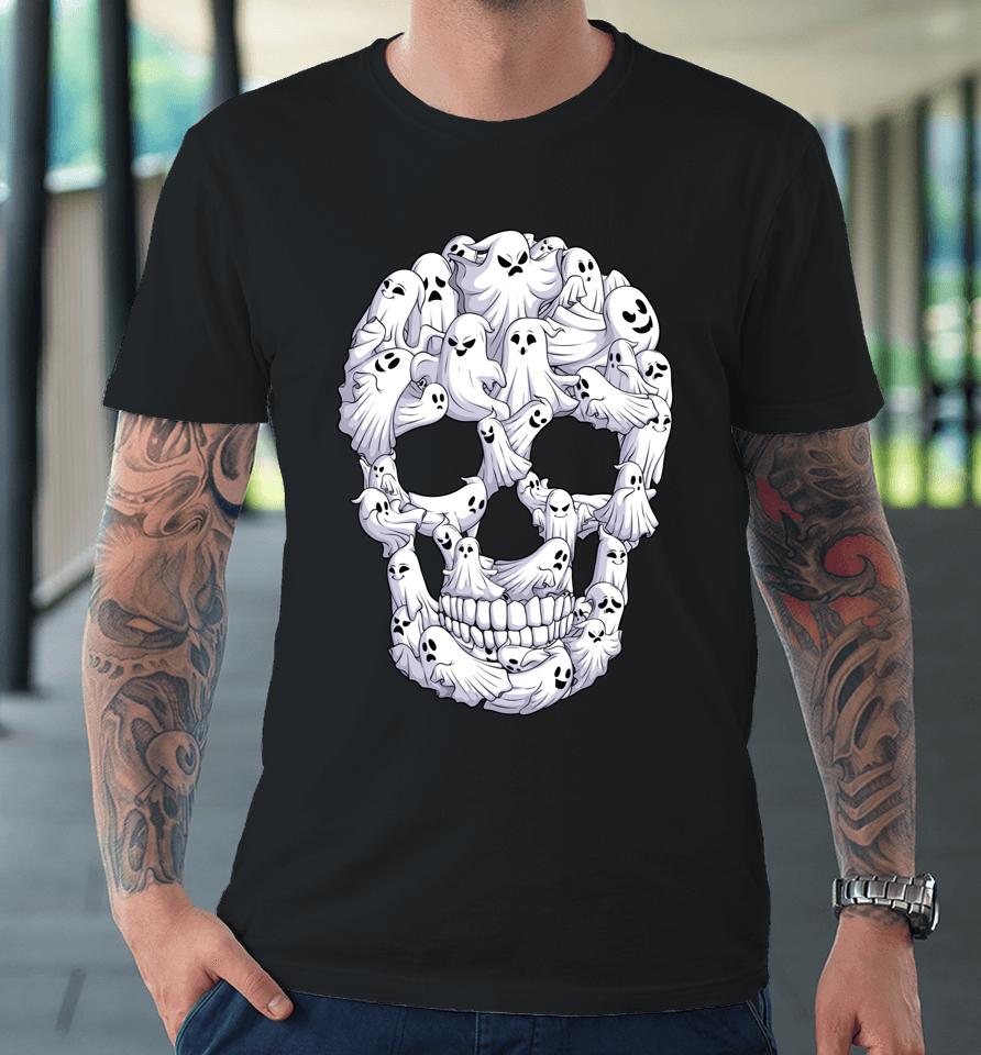 Skull Boo Ghost Halloween Premium T-Shirt