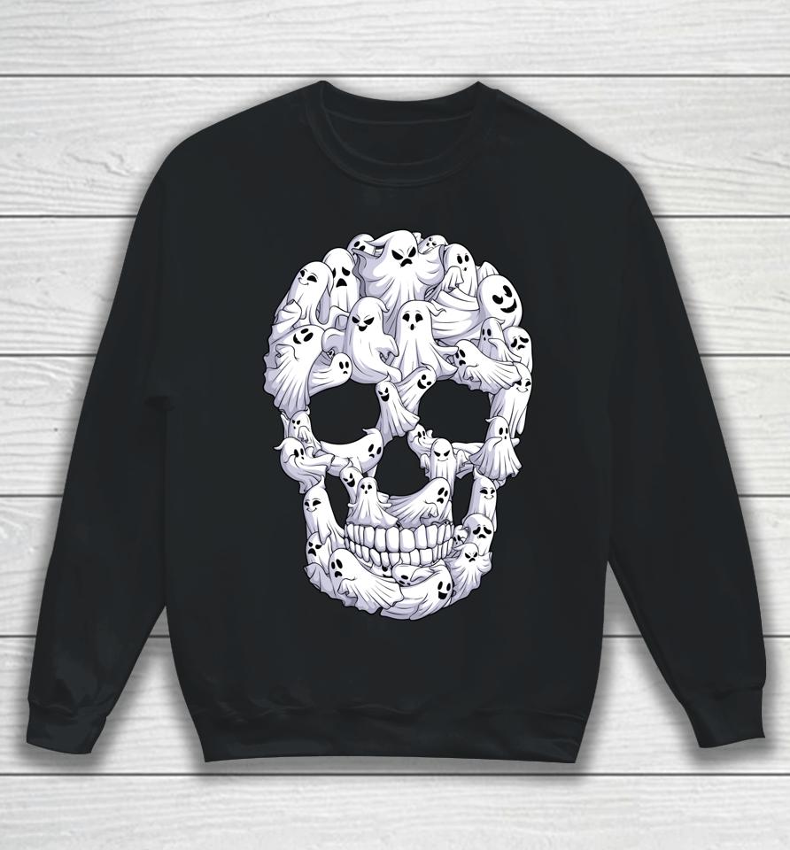 Skull Boo Ghost Halloween Sweatshirt