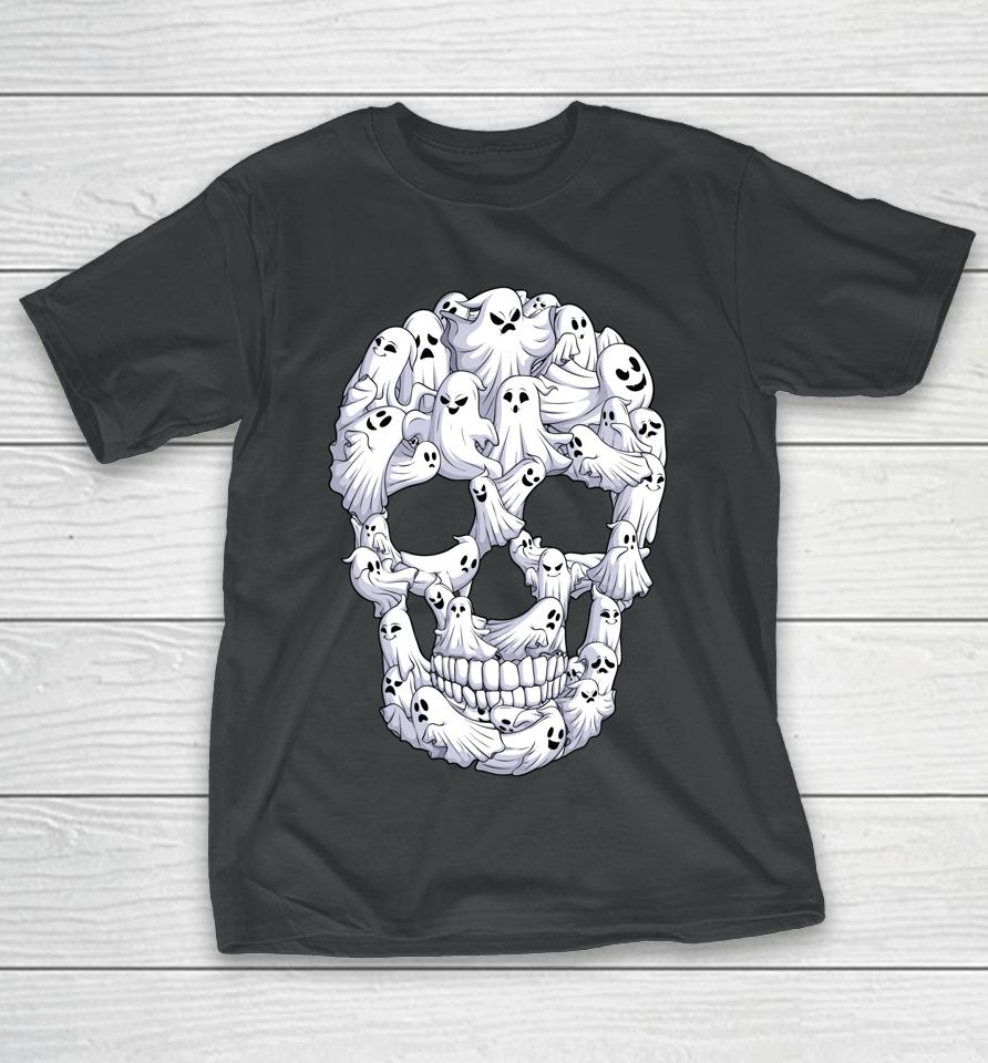 Skull Boo Ghost Halloween T-Shirt