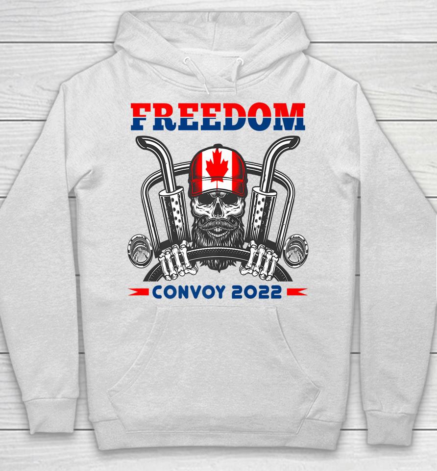 Skull Canadian Trucker Canada Flag Freedom Convoy 2022 Hoodie