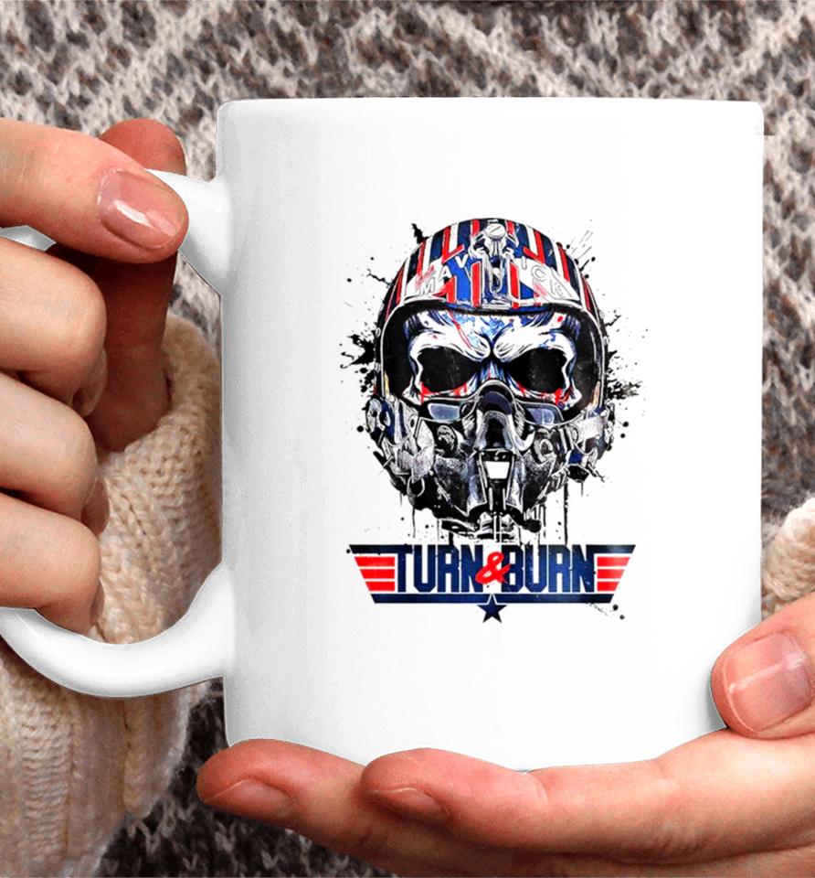 Skull Maverick Turn And Burn Coffee Mug