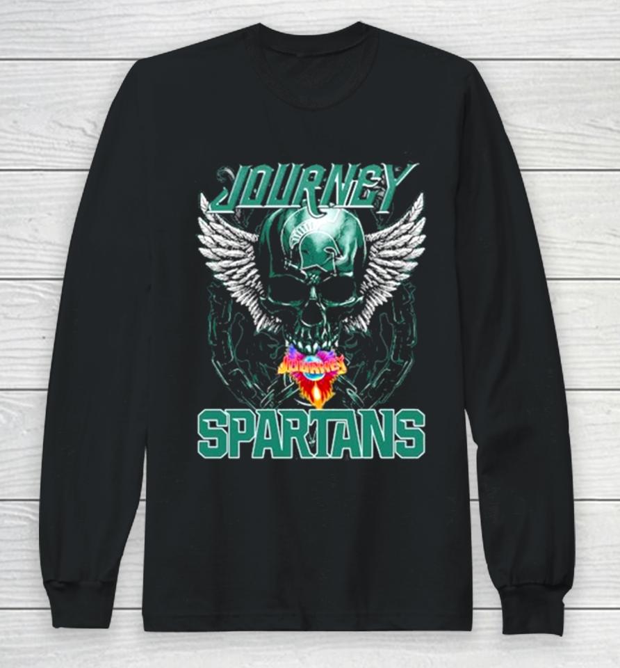 Skull Wings Journey Michigan State Spartans Long Sleeve T-Shirt