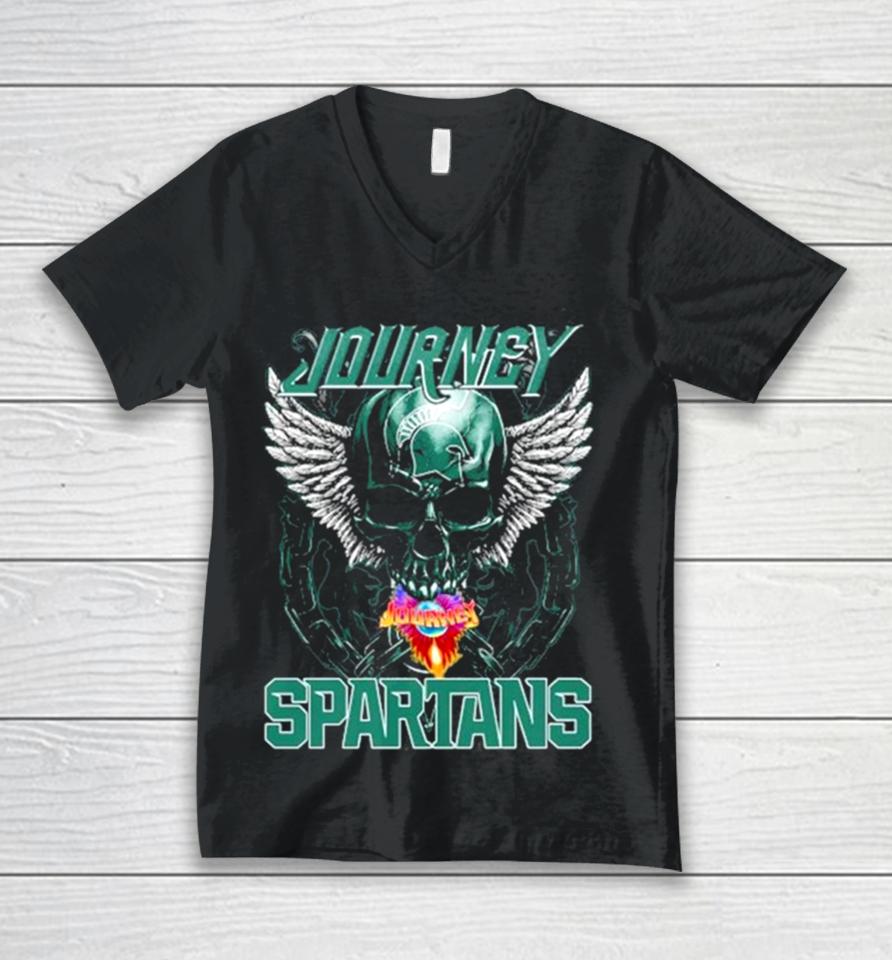 Skull Wings Journey Michigan State Spartans Unisex V-Neck T-Shirt