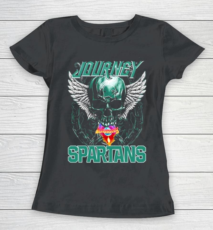 Skull Wings Journey Michigan State Spartans Women T-Shirt