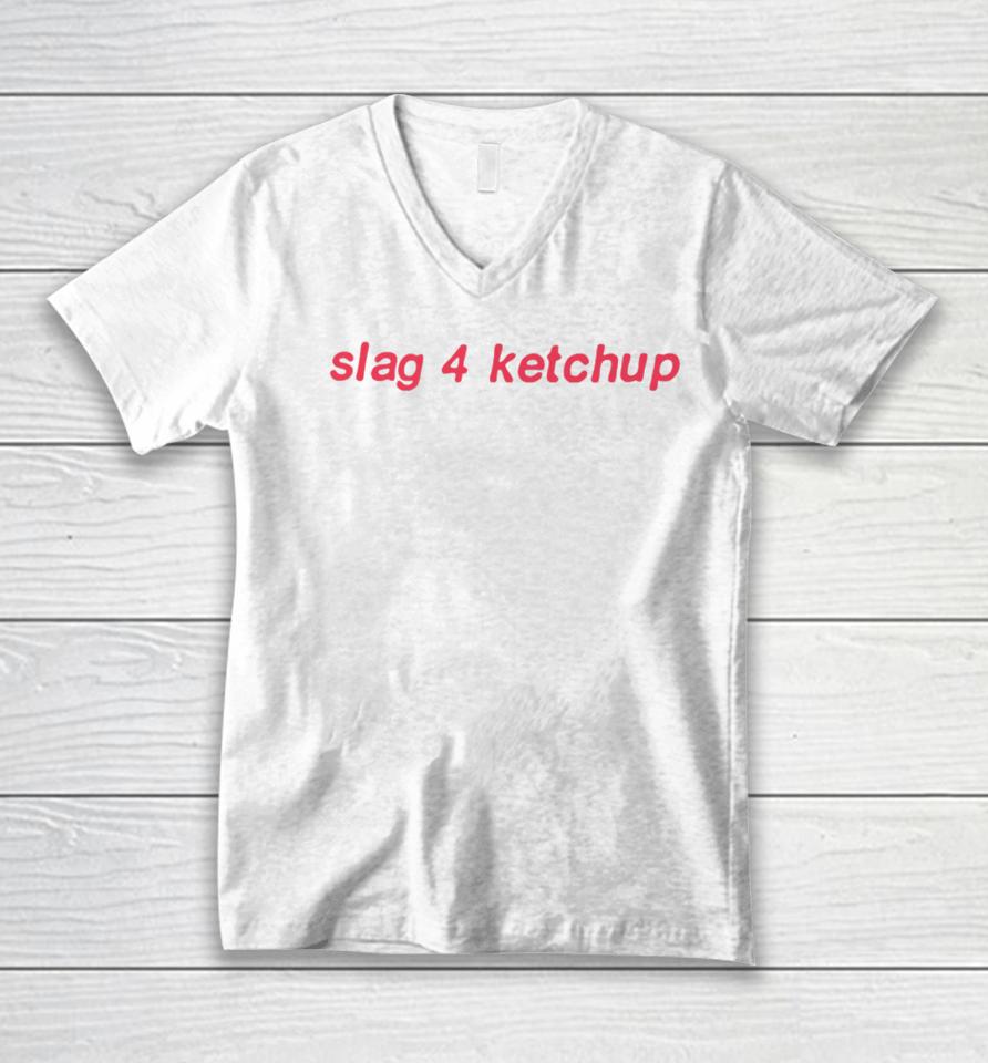 Slag 4 Ketchup Unisex V-Neck T-Shirt