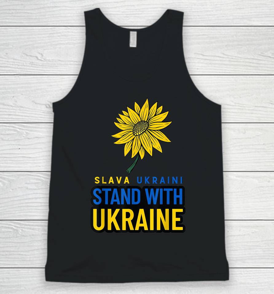 Slava Ukraini Stand With Ukraine Sun Flower Ukraine Gift Unisex Tank Top