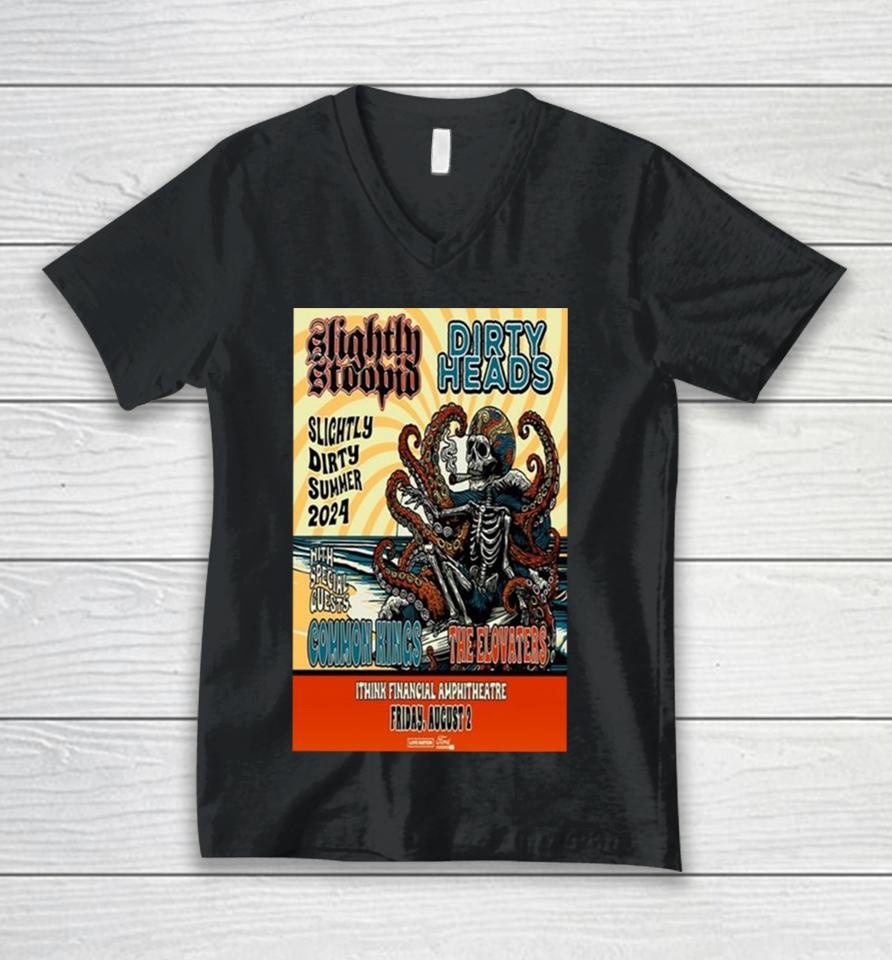 Slightly Stoopid &Amp; Dirty Heads August 2, 2024 Ithink Financial Amphitheatre West Palm Beach Fl Unisex V-Neck T-Shirt