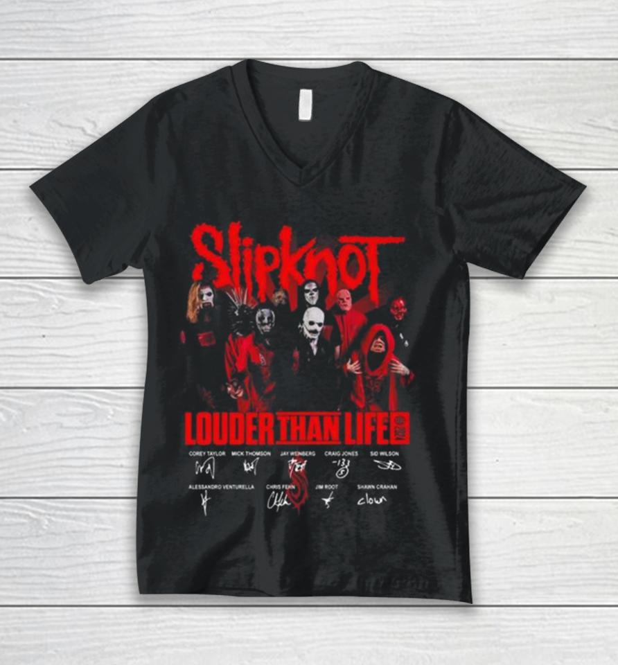 Slipknot Louder Than Life 2024 Signatures Unisex V-Neck T-Shirt