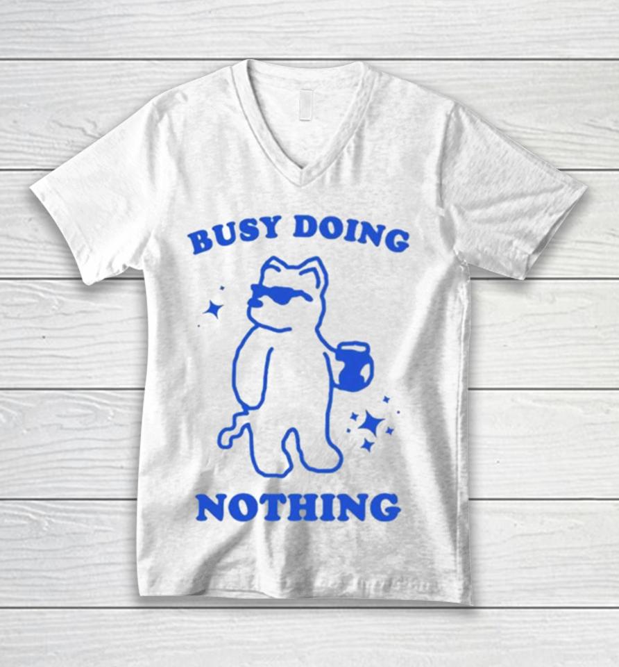 Slippywild Busy Doing Nothing Unisex V-Neck T-Shirt