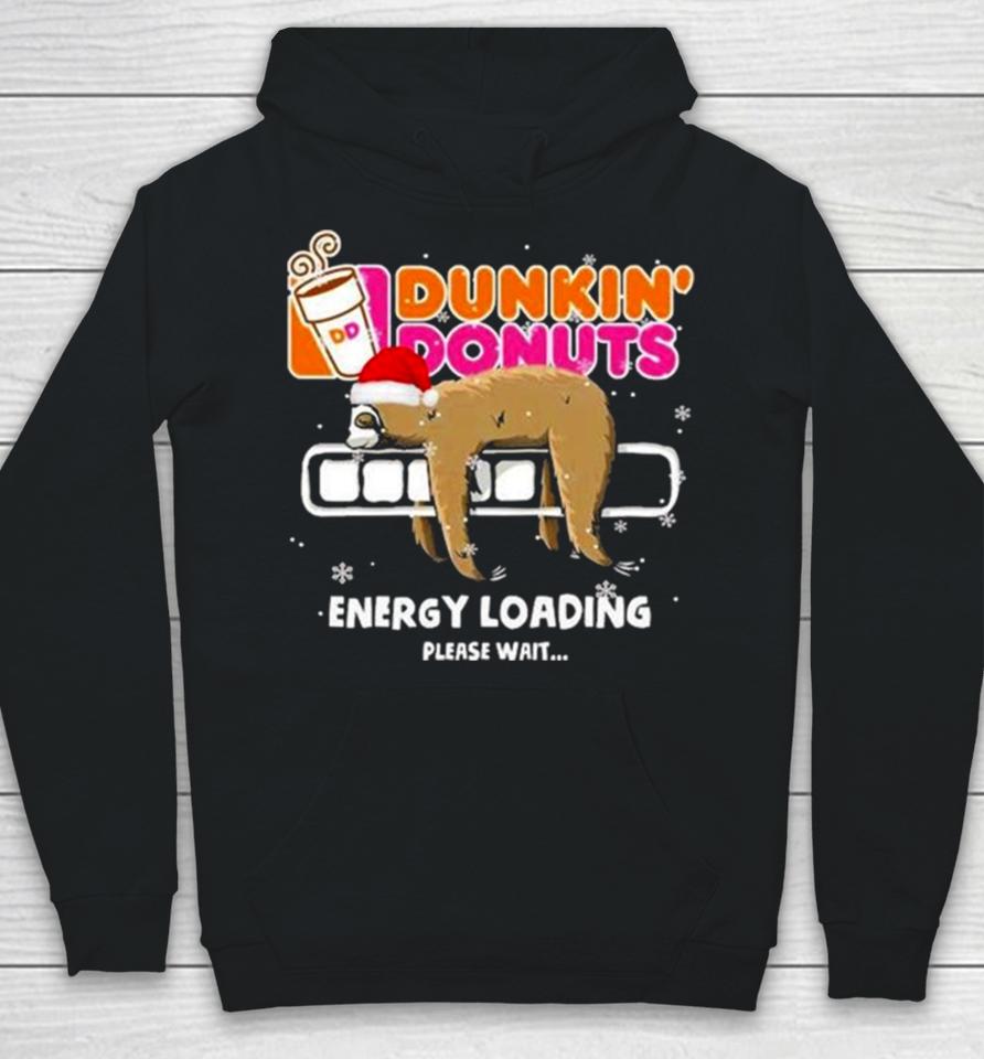 Sloth Santa Dunkin’ Donuts Energy Loading Please Wait Hoodie