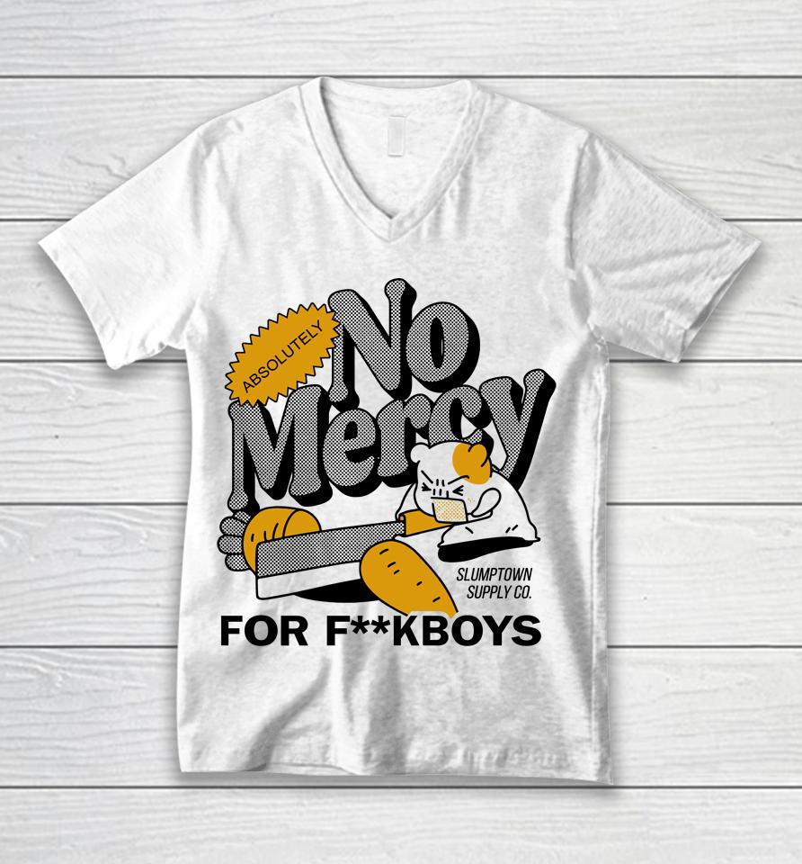 Slumptown Supply Co Merch No Mercy Unisex V-Neck T-Shirt